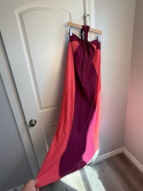 Nine West Plum and Pink Halter Maxi Dress